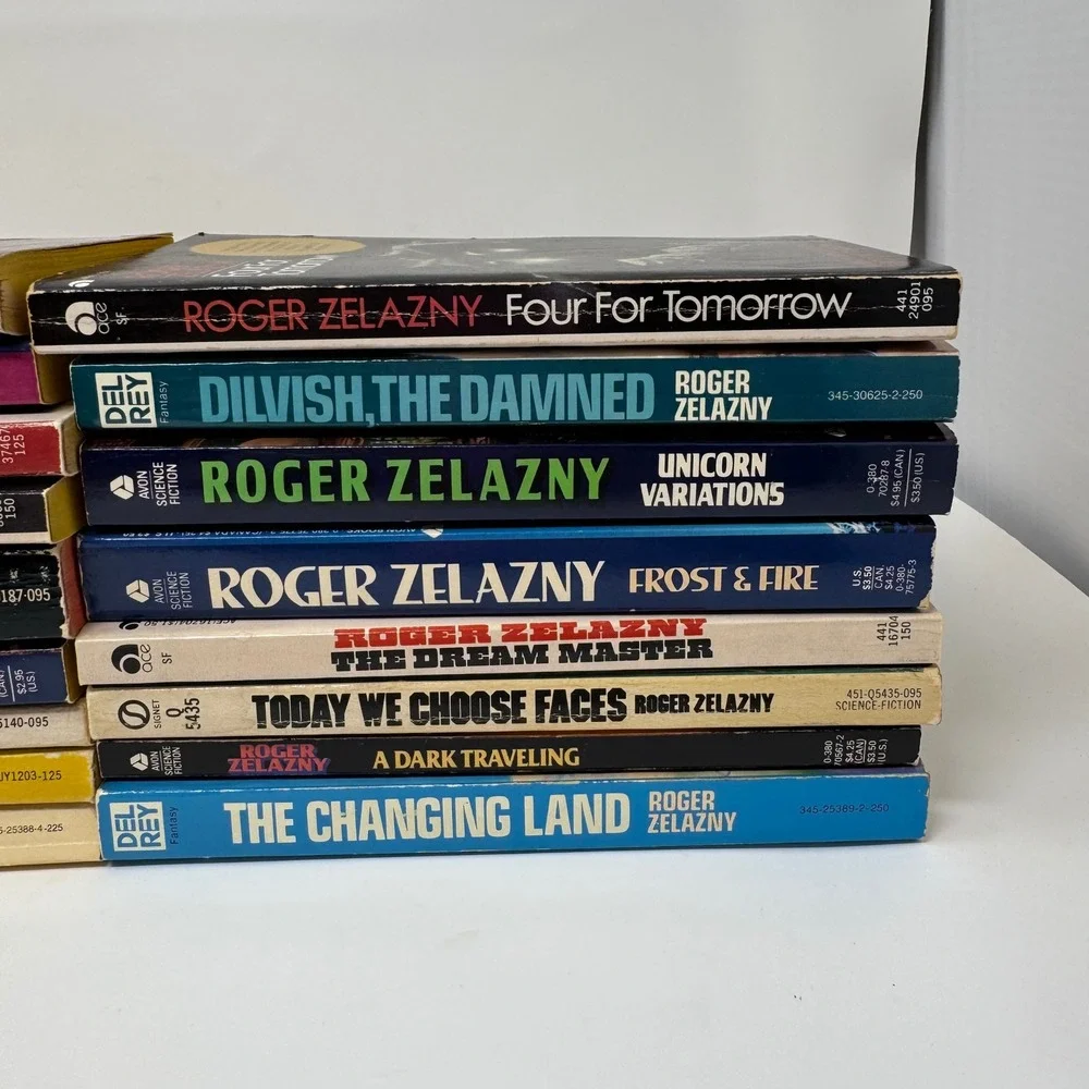 Lot of 24 Roger Zelazny Books Collection Science Fiction Novels VTG Classic Set